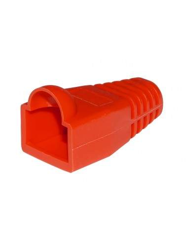 Confezione 100 Copriconnettori 6Mm Per Plug Rj45 8 Poli Cavo Cat 5E- 6 Rossi
