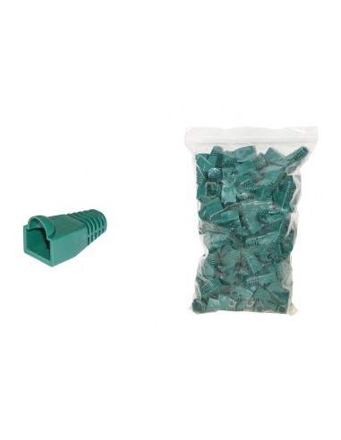 Confezione 100 Copriconnettori 6Mm Per Plug Rj45 8 Poli Cavo Cat 5E- 6 Verde