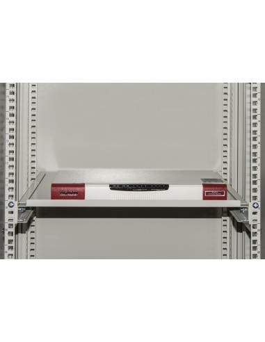 Ripiano Per Armadio Rack 19" Allungabile 350 Mm Con 4 Agganci Grigio