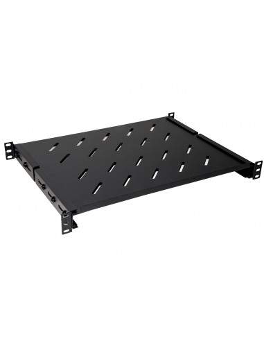 Ripiano Per Armadio Rack 19" Allungabile 350 Mm Con 4 Agganci Nero