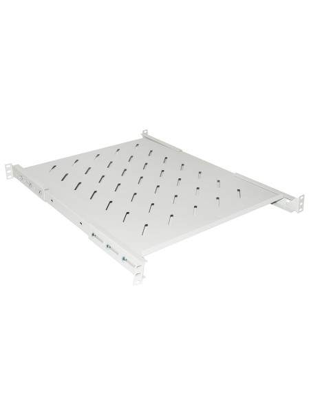 Ripiano Per Armadio Rack 19" Allungabile 550 Mm Con 4 Agganci Grigio