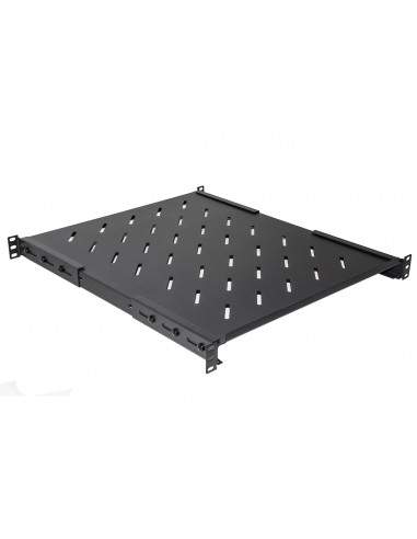 Ripiano Per Armadio Rack 19" Allungabile 550 Mm Con 4 Agganci Nero