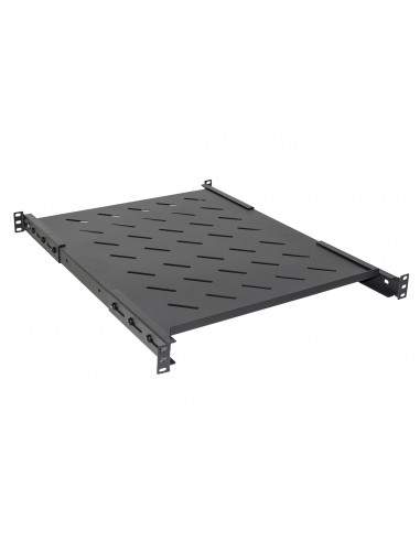 Ripiano Per Armadio Rack 19" Allungabile 550 Mm Con 4 Agganci Nero