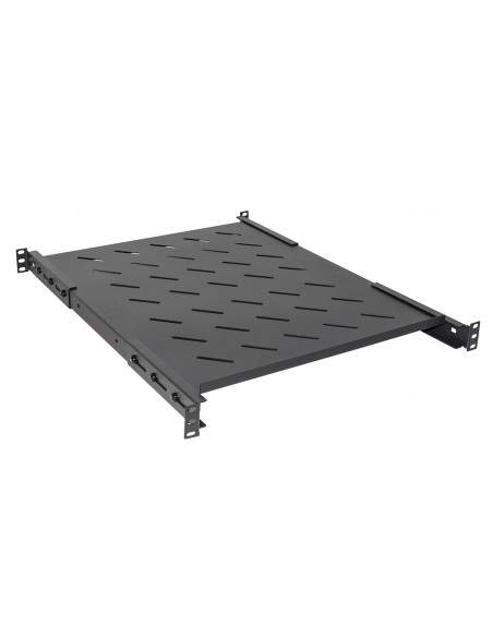 Ripiano Per Armadio Rack 19" Allungabile 550 Mm Con 4 Agganci Nero