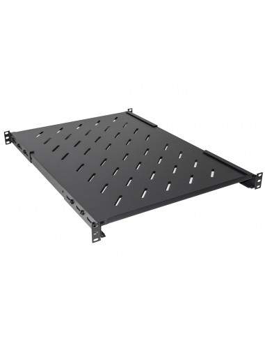 Ripiano Per Armadio Rack 19" Allungabile 650 Mm Con 4 Agganci Nero