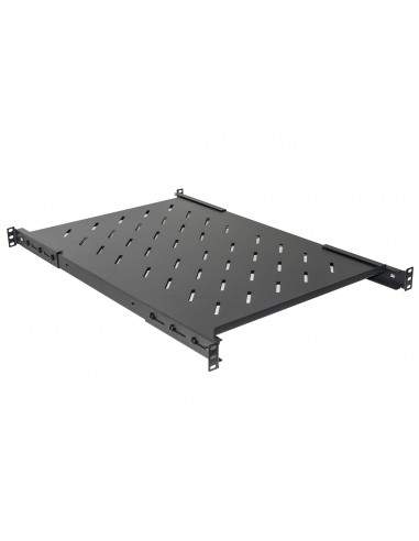 Ripiano Per Armadio Rack 19" Allungabile 650 Mm Con 4 Agganci Nero