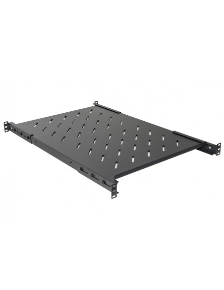Ripiano Per Armadio Rack 19" Allungabile 650 Mm Con 4 Agganci Nero