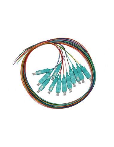 Set 12 Cavi Pigtail Fibra Ottica Colorati Connettori Sc Om3 Simplex 1 Mt