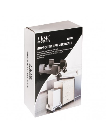 Supporto Computer Verticale Con Ruote Colore Nero