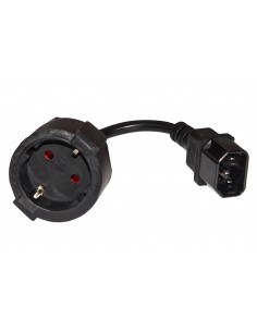 Cavo Adattatore Di Alimentazione Presa Schuko Tedesca Femmina - Iec C14 Maschio Cm 15 2