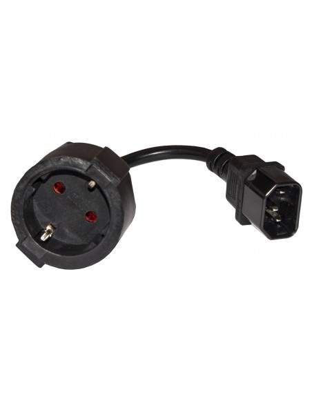 Cavo Adattatore Di Alimentazione Presa Schuko Tedesca Femmina - Iec C14 Maschio Cm 15