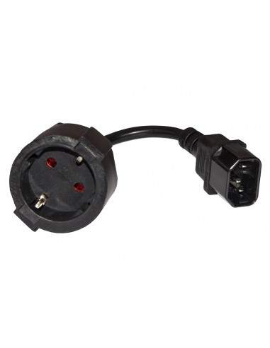 Cavo Adattatore Di Alimentazione Presa Schuko Tedesca Femmina - Iec C14 Maschio Cm 50