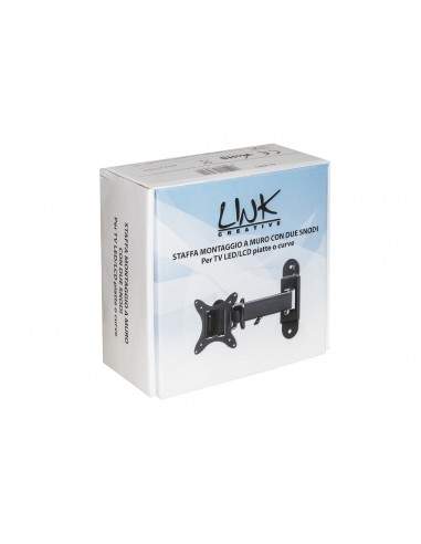 Braccio A Muro Con 2 Snodi Per Tv Led/Lcd Da 13" A 37" Fino A 15Kg E Vesa 100X100