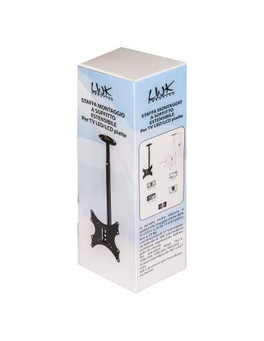 Staffa Estensibile Montaggio A Soffitto Per Tv Led/Lcd Da 13" A 43" Fino A 25Kg E Vesa 200X200