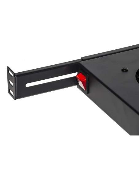 Ripiano Per Armadi Rack19" Con 4 Ventole Nero 4 Agganci 483X330X44Mm