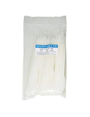 Confezione 100 Fascette Stringicavi Mm. 4,8X200 Con Targhetta