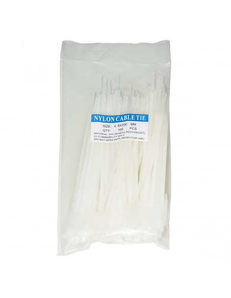Confezione 100 Fascette Stringicavi Mm. 4,8X200 Con Targhetta