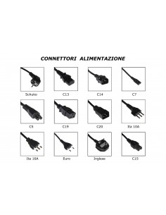 Cavo Alimentazione Schuko - Presa Iec C13 Dritta Mt.1.8 2