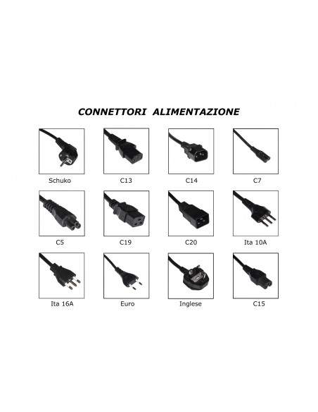 Cavo Alimentazione Schuko - Presa Iec C13 Dritta Mt.1.8