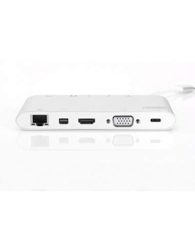 Docking Station Usb Tipo C Con Usb 3.1 Tipo C, Hdmi 4K, Minidp, Vga, 1 X Usb 3.1, 3X Usb3.0, Rj45, Microsd, Sd/Mmc