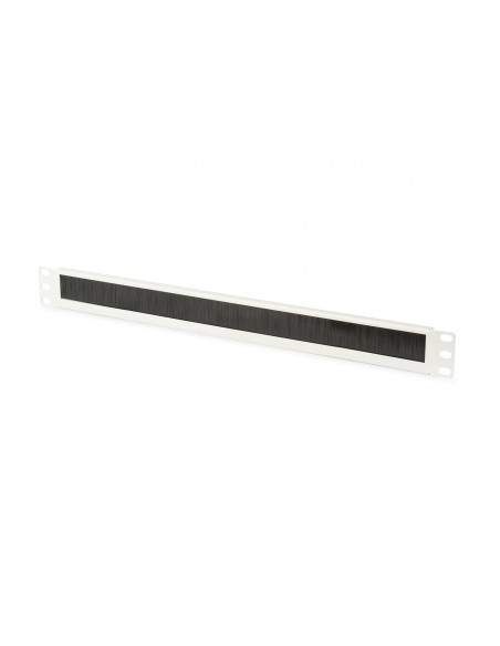 Pannello Di Chiusura Armadio Rack Con Foro Entrata Cavi Protetto Da Spazzola Colore Grigio 1U Pannello Di Chiusura Armadio Rack Con Foro Entrata Cavi Protetto Da Spazzola Colore Grigio 1U