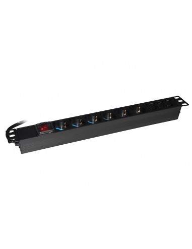 Multipresa Da Rack 19" Con 6 Prese Universali  + 3 Prese C13 Con Interruttore Spina Italiana 16A