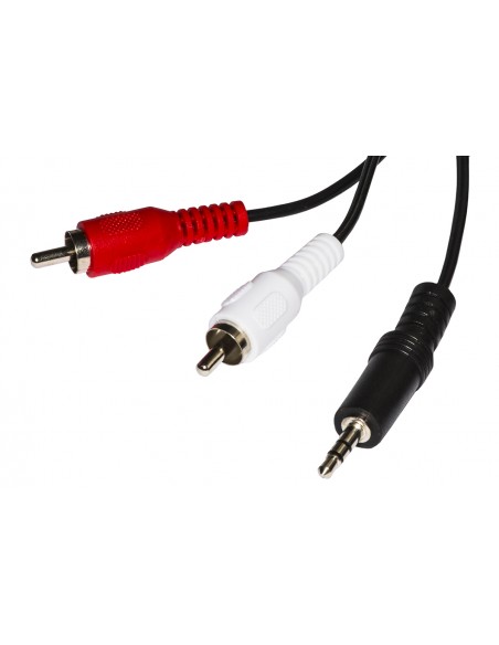 Cavo Stereo Con 1 Connettore 3,5 Mm. - 2 Connettori Cinch (Rca) Maschio Mt. 1,80