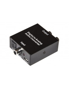 Convertitore Da Audio Digitale Toslink + Coassiale A Analogico Rca R/L + Connettore Audio 3,5Mm