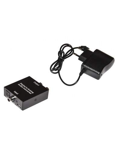 Convertitore Da Audio Digitale Toslink + Coassiale A Analogico Rca R/L + Connettore Audio 3,5Mm