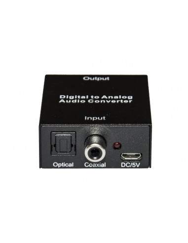 Convertitore Da Audio Digitale Toslink + Coassiale A Analogico Rca R/L + Connettore Audio 3,5Mm