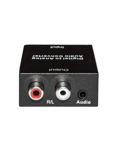 Convertitore Da Audio Digitale Toslink + Coassiale A Analogico Rca R/L + Connettore Audio 3,5Mm