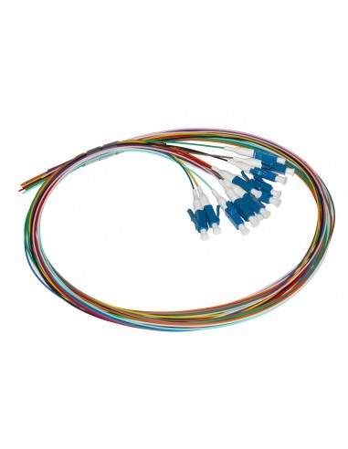 Set 12 Cavi Pigtail Fibra Ottica Colorati Connettori Lc Singlemode Simplex 1 Mt