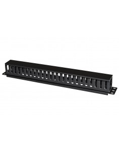 Pannello Passacavi 1 Unita' A Gabbia Per Rack Con Coperchio Scorrevole 25 Slot Colore Nero