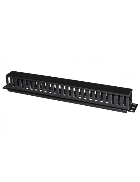 Pannello Passacavi 1 Unita' A Gabbia Per Rack Con Coperchio Scorrevole 25 Slot Colore Nero Pannello Passacavi 1 Unita' A Gabbia Per Rack Con Coperchio Scorrevole 25 Slot Colore Nero