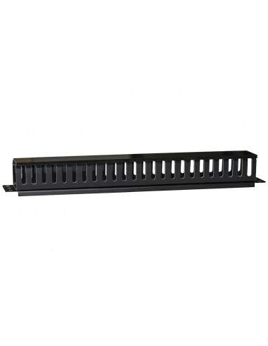 Pannello Passacavi 1 Unita' A Gabbia Per Rack Con Coperchio Scorrevole 25 Slot Colore Nero Pannello Passacavi 1 Unita' A Gabbia Per Rack Con Coperchio Scorrevole 25 Slot Colore Nero