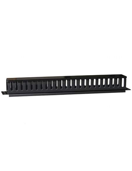 Pannello Passacavi 1 Unita' A Gabbia Per Rack Con Coperchio Scorrevole 25 Slot Colore Nero Pannello Passacavi 1 Unita' A Gabbia Per Rack Con Coperchio Scorrevole 25 Slot Colore Nero