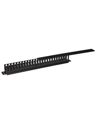 Pannello Passacavi 1 Unita' A Gabbia Per Rack Con Coperchio Scorrevole 25 Slot Colore Nero Pannello Passacavi 1 Unita' A Gabbia Per Rack Con Coperchio Scorrevole 25 Slot Colore Nero