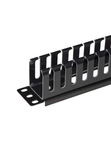 Pannello Passacavi 1 Unita' A Gabbia Per Rack Con Coperchio Scorrevole 25 Slot Colore Nero Pannello Passacavi 1 Unita' A Gabbia Per Rack Con Coperchio Scorrevole 25 Slot Colore Nero