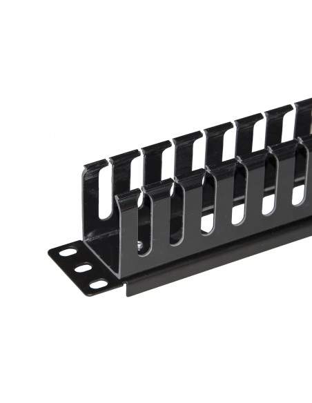 Pannello Passacavi 1 Unita' A Gabbia Per Rack Con Coperchio Scorrevole 25 Slot Colore Nero Pannello Passacavi 1 Unita' A Gabbia Per Rack Con Coperchio Scorrevole 25 Slot Colore Nero