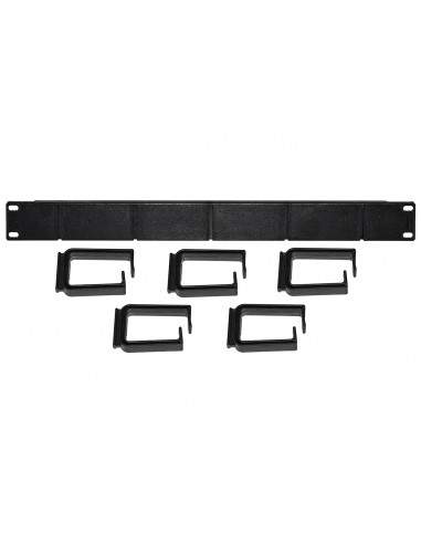 Listello Guidacavi Per Armadi 19'' 1 Unita' Colore Nero Con 5 Anelli Removibili