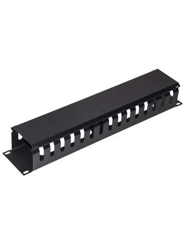 Pannello Guidacavi Per Armadi Rack 19" 2U A Gabbia Nero 483X88X70 Mm In Metallo