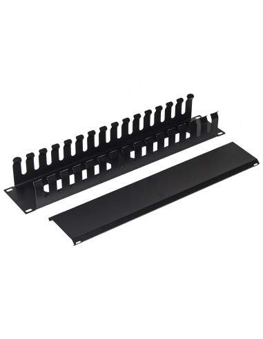 Pannello Guidacavi Per Armadi Rack 19" 2U A Gabbia Nero 483X88X70 Mm In Metallo