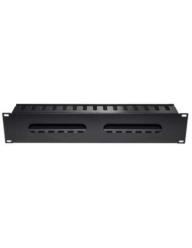 Pannello Guidacavi Per Armadi Rack 19" 2U A Gabbia Nero 483X88X70 Mm In Metallo