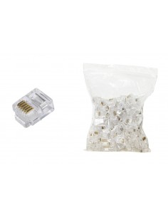 Confezione 100 Plug Telefonici 6 Conduttori 6 Posizioni 6P6C Rj12