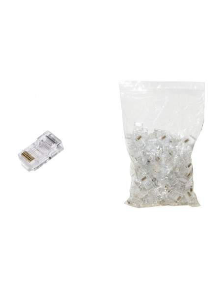 Confezione 100 Connettori 8 Poli Cat 5E Utp Non Schermato Rj45