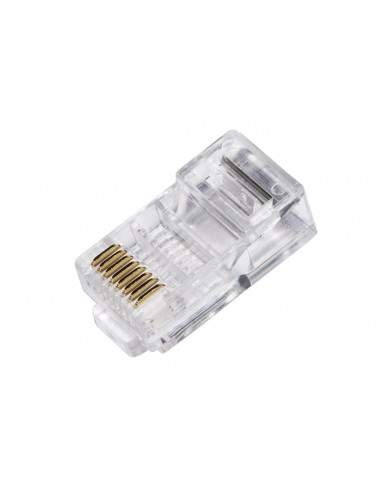 Confezione 100 Connettori 8 Poli Cat 5E Utp Non Schermato Rj45