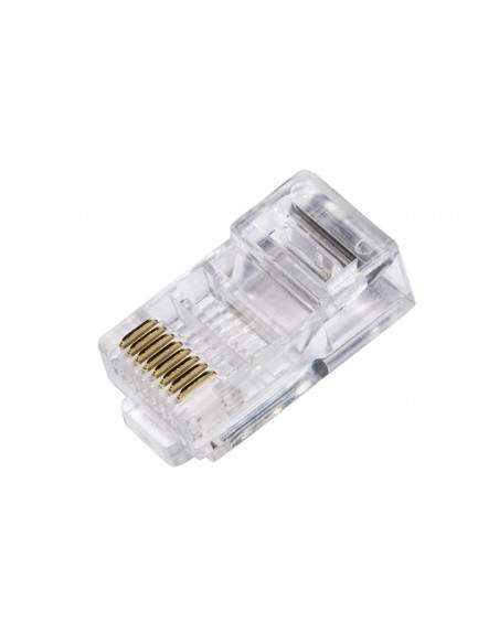 Confezione 100 Connettori 8 Poli Cat 5E Utp Non Schermato Rj45