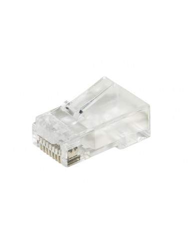 Confezione 100 Connettori 8 Poli Cat 6 Utp Non Schermato Rj45 Con Fori Per Agevolare Inserimento Cavi