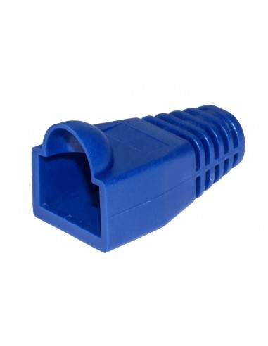 Confezione 100 Copriconnettori 6Mm Per Plug Rj45 8 Poli Cavo Cat 5E- 6 Blu