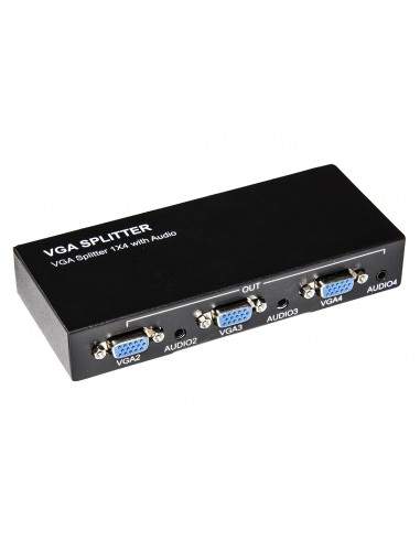 Splitter Vga 4 Porte Amplificato 500 Mzh Con Audio